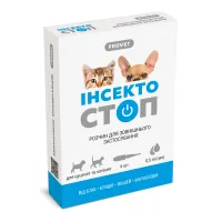 Краплі для тварин ProVET Інсектостоп Для кошенят та цуценят до 3 кг На холку 6 піпеток х 0.5 мл (4823082409808)