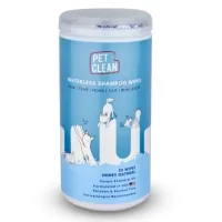 Вологі серветки для тварин Pet Clean PET WATERLESS SHAMPOO WIPES швидке очищення складок з медово-вівсяним ароматом 50 шт (8939111098762)