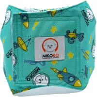 Animal diapers MISOKO&CO reusable for males, with rockets, XXL 1 pc. mint (HAINMSK63952)