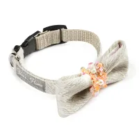 Pet collar Chloe's Home Perlove ecru M (CLH5484)