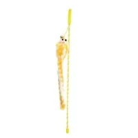 Cat Toy Hippie Pet Rod with Long Tail Yellow 46cm (HIPCW16021O)