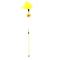 Cat Toy Hippie Pet Rod with Feathers Yellow 48cm (HIPCW17062G)