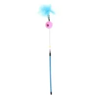 Cat Toy Hippie Pet Fishing Rod with Feathers Blue 48cm (HIPCW17062M)