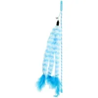 Cat Toy Hippie Pet Rod Triple Feather Blue 42cm (HIPCW16025M)