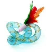 Hippie Pet Cat Toy With Feathers Blue 19cm (HIPCT22022M)