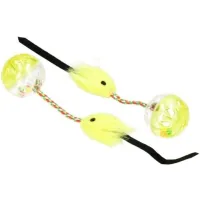 Toy for cats Hippie Pet Balls with a mouse yellow 26 cm 2 pcs (HIPCT18026G)