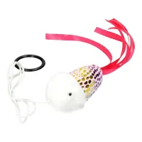 Іграшка для котів Hippie Pet Рибка з мотузкою рожева 7.5 см (HIPCT2304008RO)