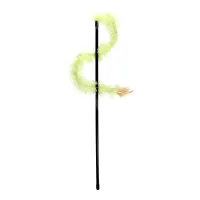 Іграшка для котів Hippie Pet Вудка з довгим пір'ям жовта 48 см (HIPCW2303034G)