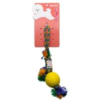 Dog toy MISOKO&CO Rope with ball yellow 36 cm (MSKTXDT12501-G)