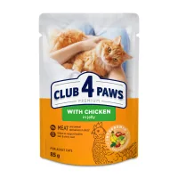 Вологий корм для кішок Club 4 Paws з куркою в желе 85 г (4820269143623)
