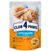 Вологий корм для кішок Club 4 Paws з лососем у соусі 85 г (4820269143616)