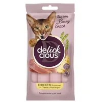 Ласощі для котів Delickcious курка з додаванням сиру та спаржі 4х15 г (4820269145184)