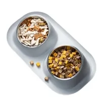 Dishes for cats Lapka Double feeder on a stand (LPK-25)
