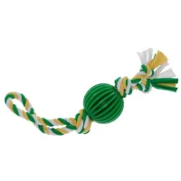 Dog toy MISOKO&CO Ball with rope green with yellow 30 cm (BEITR00117-ZG)