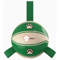 Dog toy MISOKO&CO Inflatable ball in the shape of a basketball white with green 18.5 cm (KINMSK70113)