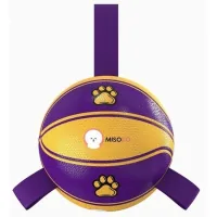 MISOKO&CO dog toy Inflatable ball in the shape of a basketball purple with yellow 15 cm (KINMSK70115)