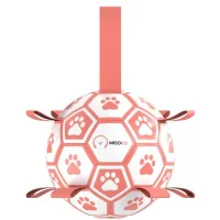 MISOKO&CO dog toy Inflatable ball in the shape of a soccer ball white with pink 18.5 cm (KINMSK70110)