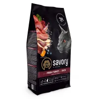 Сухий корм для кішок Savory Adult Cat Steril Fresh Turkey and Duck 400 г (4820232631584)