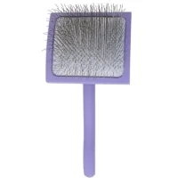 Tauro Pro Line Wooden Curved Rectangular Pet Comb, 25mm Pins, Purple L (TPLB63652)