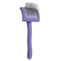 Tauro Pro Line Wooden Curved Rectangular Pet Comb, 25mm Pins, Purple S (TPLB63650)