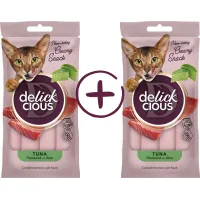 Ласощі для котів Delickcious Кремові тунець з додаванням алое 1+1 (4820269148048)