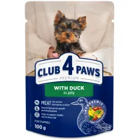 Вологий корм для собак Club 4 Paws Premium для цуценят мініатюрних та малих порід з качкою в желе 100 г (4820269144613)