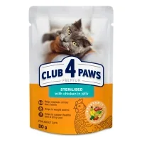 Вологий корм для кішок Club 4 Paws Premium для стерилізованих з куркою 24х80 г (4820269146242)