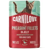 Вологий корм для кішок Carnilove Jelly Pheasant with Raspberry Leaves 85 г (8595602584734)