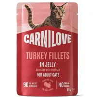 Вологий корм для кішок Carnilove Jelly Turkey with Valerian 85 г (8595602584703)