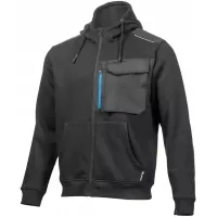 Кофта робоча Hoegert THEO HT5K903-3XL з капюшоном 65% бавовна/35% поліестер чорна, 3XL (58) (HT5K903-3XL)