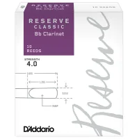 Clarinet Reed D'Addario Reserve Classic Bb Clarinet #4.0 - 10 Pack (DCT1040)