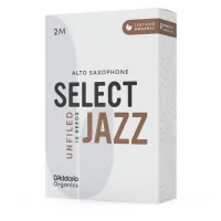 D'Addario Organic Select Jazz Sax Reed - Alto Sax Unfiled 2M - 10 Pack (ORRS10ASX2M)