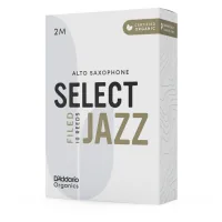 D'Addario Organic Select Jazz Sax Reed - Alto Sax Filed 2M - 10 Pack (ORSF10ASX2M)