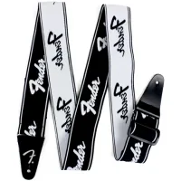 Ремінь для гітари Fender Strap 2" Weighless Running Logo Black/White (229406)