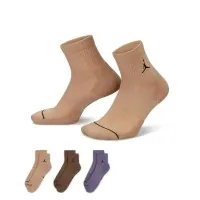 Socks Nike U J ED CUSH POLY ANKLE 3PR 144 DX9655-905 38-42 3 pairs Beige/Brown/Purple (196153838161)