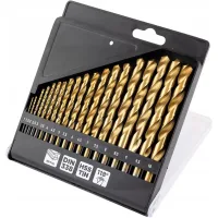 Set of Graphite drill bits for metal, HSS TiN, 1–10 mm, case, 19 pcs (54T950)