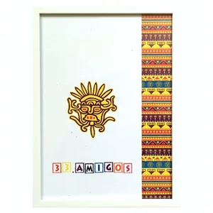 Photo frame 30*40 "33 Amigos" /3040-1611-015-3/ white, baguette 1611 flat (1/23)