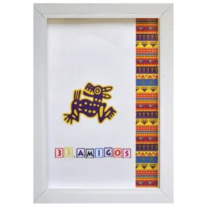 Photo frame 21*30 "33 Amigos" /2130-1511-015-3/ white, baguette 1511 flat with a spout (1/46)