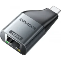 Перехідник USB-C to RJ45 1000Mbps Essager (EZJRJK-MJ0G-P)