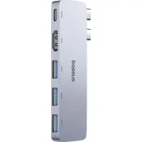 Концентратор Baseus USB-C 5-in-1 3xUSB 3.0 + 1xUSB-C 40Gbps + 1xHDMI 4K30Hz gray (B00052801811-04)