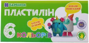 Пластилін "Барвінок" 6кол. /6-430/ 120гр (1/20/80)