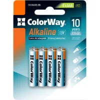 Батарейка ColorWay AAA LR03 Alkaline Power (лужні) * 8 blister (CW-BALR03-8BL)