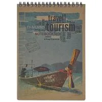 Buromax spiral top notebook, A5, 80sheets, KRAFT, white, perforation, assorted (BM.2473)