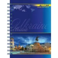 Notebook Buromax spiral side, A6, 96sheets, square, UKRAINE (assorted) (BM.2422)