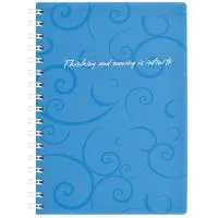 Notebook Buromax spiral side, A6, 80sheets, Barocco, square, blue (BM.2589-614)