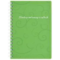 Notebook Buromax spiral side, A6, 80sheets, Barocco, square, green (BM.2589-615)