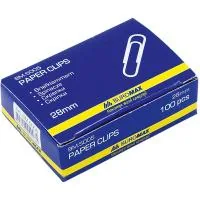 Paper clips Buromax 28 mm, nickel-plated, rounded, 100 pcs (BM.5005)
