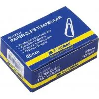 Paper clips Buromax 25mm, nickel-plated, triangular, 100pcs (BM.5007)