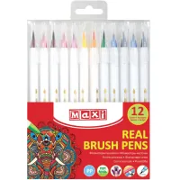 Maxi markers REAL BRUSH brushes, 12 colors, line 0.5-6 mm (MX15232)