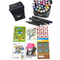 A set of Touch markers, double-sided sketch markers, 36 pcs in a case + A5 notebook (40 sheets) in the assortment for girls (XK-MRK-GRL)
